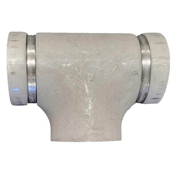 Industrial Choice Groove x Weld Tee, Schedule 10, 6 in, Stainless Steel GVW-T-6-G-G-W-S10S6 - main